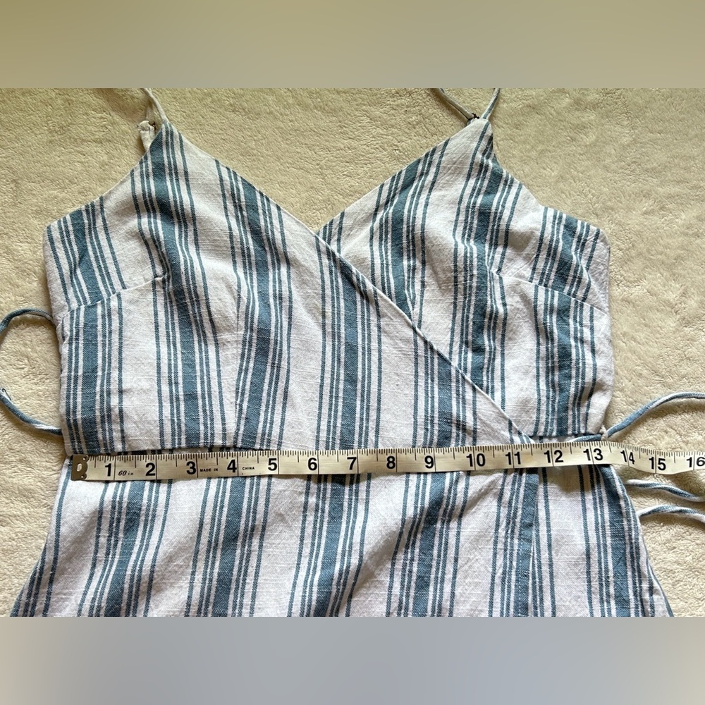 RaG POeTs Canggu Wrap Dress in Provincial Blue Stripe size S Beach Swim Cover-up - Picture 9 of 13